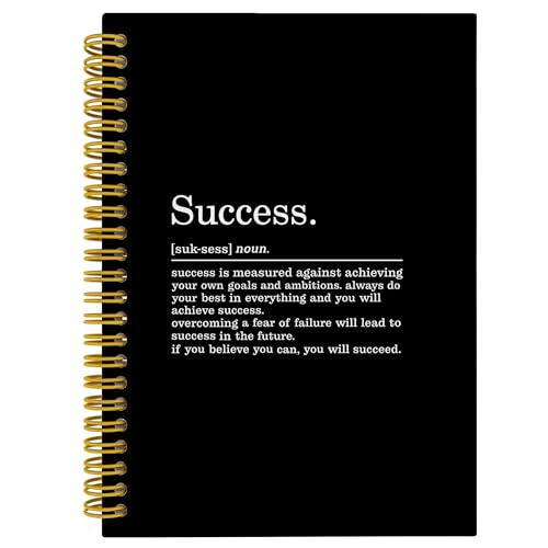 BESERH Success Inspirational Notebooks for Work, Motivational Journal, Motivational Office Gifts for Women Men Coworkers, Office Supplies and Accessories, Black Spiral Notebook 5.5x8.3 with 164 Pages
