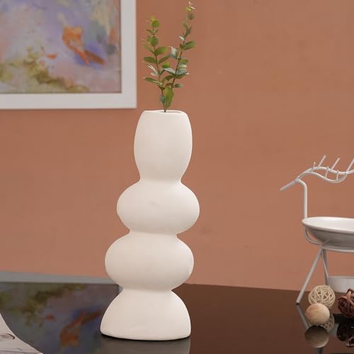 TIED RIBBONS Decorative Cobblestone Ceramic Flower Vase for Home D...
