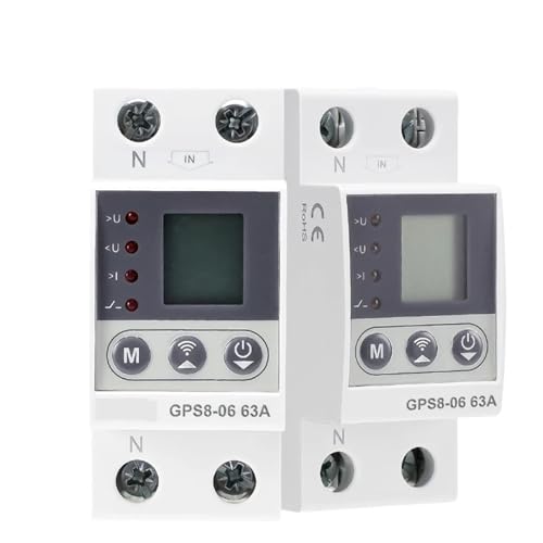 GPS8-06 Wifi KWH Measuring Switch Current/Voltage Protective Device With Metering Function 32A 40A 63A 80A 220V LCD Display(80A)