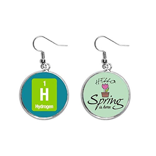 Pendientes hidrógeno H colgante ciencias joyas químicas decorativas para mujer