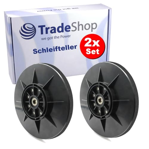 2x Trade-Shop Klett 8-Loch Schleifteller/Stützteller 225mm kompatibel mit Einhell 4259965, Matrix DWS 600-1 710, Apex 710 Watt Langhalsschleifer