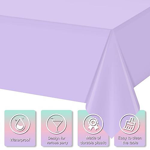 Image of 12Pack Pastel Color Tablecloths,Plastic Mix Color Tablecloth Disposable Rectangle Table Covers for Baby Shower, Wedding, Birthday Party, Easter and Ice Cream Party Decoration,6 Color, 54 x 108 Inch