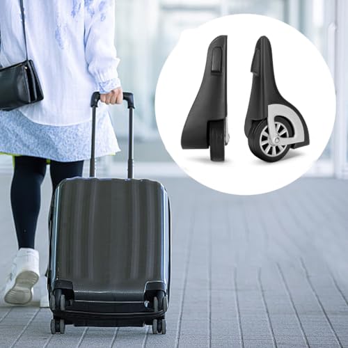 Replacement Wheels for Soft Shell Hard Shell Suitcase Luggage and Travel Suitcase, 1 Pair, Diameter 77 mm, Height: 21 cm, Black, black, 21cm, Modern, 6058864