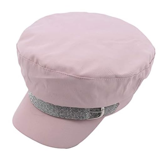 LightBlue Gorra de algodón con Hebilla y Parte Superior Plana, Estilo Informal, Color Azul Claro, Algodón poliéster, Rosa, as Description