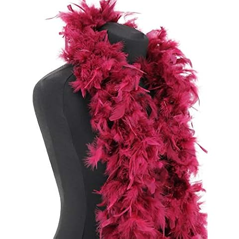 Luxury Burgundy Red Wine Feather Boa - 80g -180cm Cover