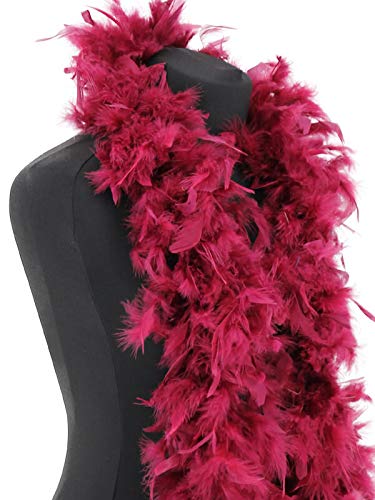 Luxury Burgundy Red Wine Feather Boa – 80g -180cm