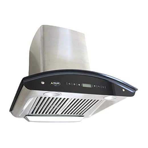 Felixe Auto Clean Kitchen Chimney Diamond - 60 cm (2 Ft) with Curved Glass, Stainless Steel in 1100 Suction & 6 ft Expandable Pipe
