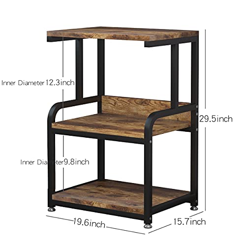 Houyisheyue Home Printer Stand Vintage Printer Stand With 3 Tier Wood Storage Shelves Multi-Purpose Desk Organizer For Fax Machine, Scanner, Files, Books With Adjustable Anti-Skid Feet (Brown) #TOP2