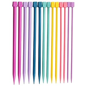 ITROLLE Knitting Needle 14PCS 4mm 5mm 6mm 7mm 8mm 9mm 10mm Colourful Single Pointed Knitting Straight Pins