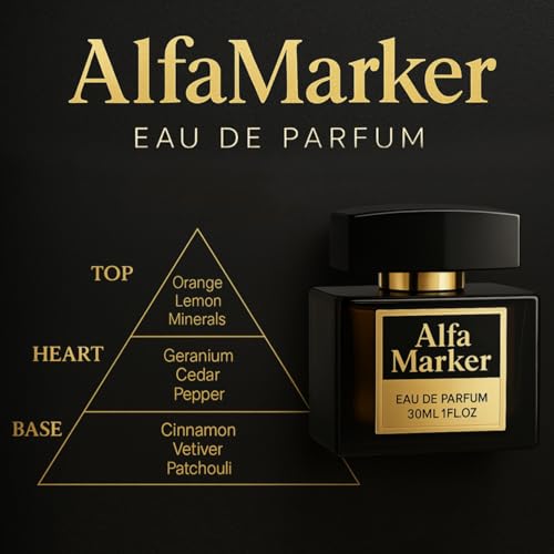ALFAMARKER Cologne for Men with Pheromones - Masculine Perfume for Men, Original Extra Strength Pheromones Infused Formula, Long Lasting Premium Scent, Spray 1 FL.OZ (30ml)