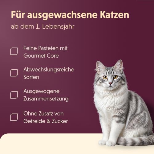 animonda vom Feinsten Katzenfutter nass mit Huhn + Milchkern (32 x 100g), getreidefreies Katzenfutter nass ohne Zucker, mit frischen, fleischigen Zutaten