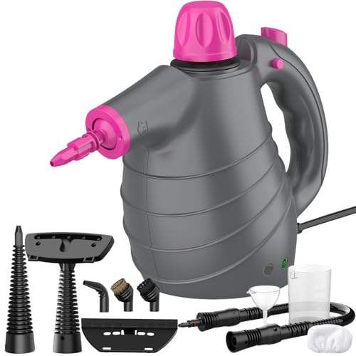 Pulitore a Vapore Portatile, 10 Accessori con Serratura di...