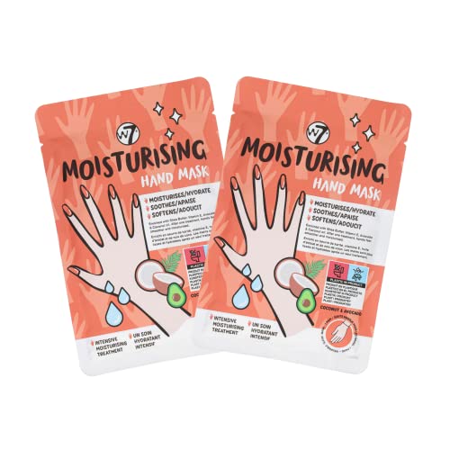 W7 Moisturizing Hand Mask Treatment - At Home Intense Hydration Glove Set - 2 Pairs - With Shea Butter, Vitamin E & Coconut Oil #TOP24