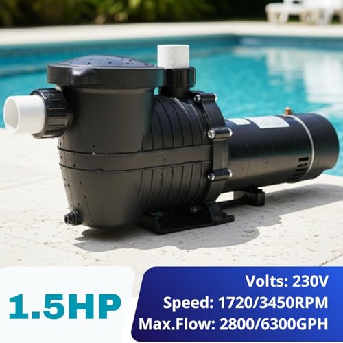 Image of LANCHEZ In /Above Ground Pool Pump, High Flow Self Primming Swimming Pool Pumps Above Ground, Light black