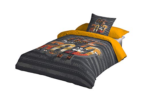 Montse Interiors Funda nórdica Juvenil Color Gris Tacto Pétalo (Offroad, para Cama de 90x190/200 (Nórdico de 150))