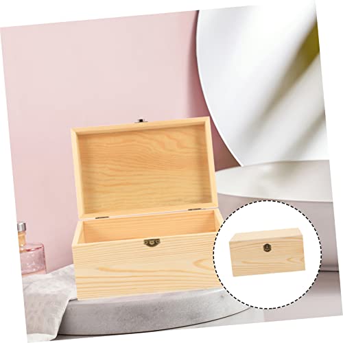 Coffret à bijoux en bois rectangulaire kaki léger VALICLUD - 3