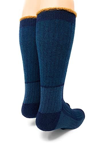 Warrior Alpaca Socks - Heavy-Duty Terry Lined Endurance Alpaca Socks (Lakeside Blue/Gold, X-Large) #TOP3