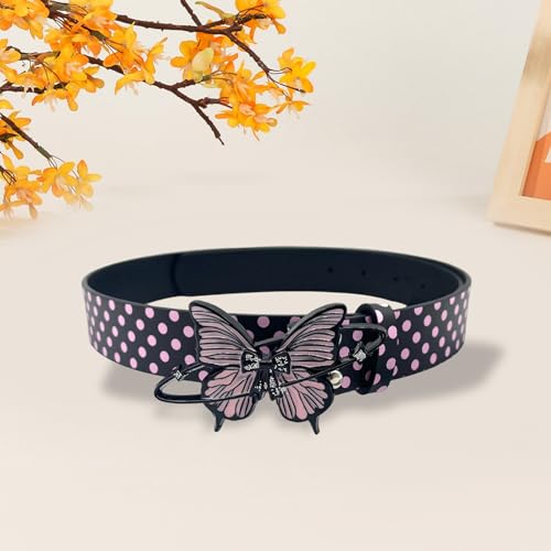 Stylish Dotted Print Butterfly Clasp Waistband For Women Pants Skirt And Casual Outfit Fashion Belt Waist Decoration4