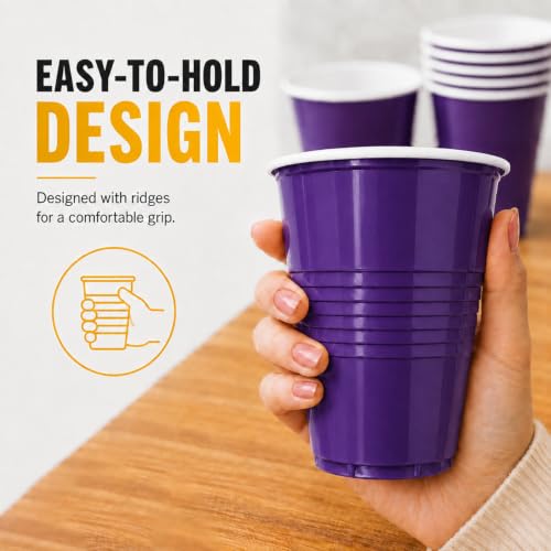 Image of Rozi Decoration 20 pcs, 16 Oz Purple Beer Pong Glasses, Drinking Party Cups