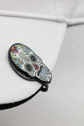 Image of Sugar Skull Golf Ball Marker + Magnetic Hat Clip, Funny and Unique Golf Gifts, Premium Quality, The for Your Favorite Golfer, Golf Accessories for Any Occasions