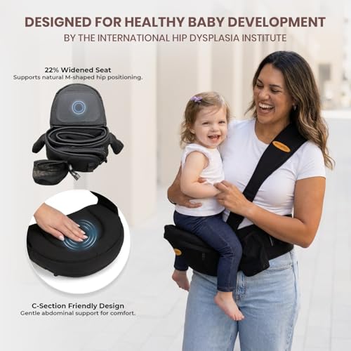 Image of The Only Premium Hip Seat Baby Carrier for Newborns & Toddlers up to 45 lbs Featuring the Original Flexi-Soft Shoulder Strap - Safety Certified, Machine Washable and Adjustable Waist Carrier