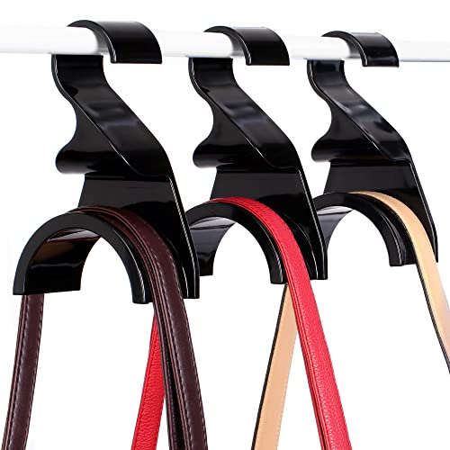 Black Purse Hanger for Closet Set of 3 â€“ Durable Acrylic Organizers and Storage for Luxury Closet â€“ Purse Organizer Holds Up to 66Lbs â€“ Handbag Hook Display for Tote Satchel Crossover Bag Backpack