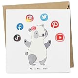 Mr. & Mrs. Panda Grußkarte Online Marketing Manager Herz - Geschenk, Influencer, Klappkarte, Marketingmanager, faltkarte, Glückwunschkarte, doppelkarte, anlasskarte
