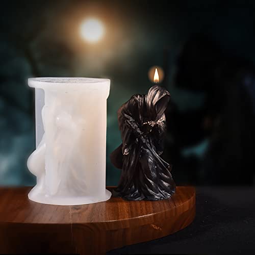 4 Inch Shadow Man Candle Mold Skull Head Halloween Candle Mold Skull Candle Making Molds Sword Man Soap Making Molds Silicone Mold For Candles Resin Mold Chocolate Silicone Mold Chocolate Mold #TOP21