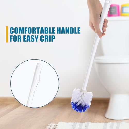 Image of Willinglong 30 Pcs 18.5 Inch Toilet Bowl Cleaner Brush Bathroom Long Plastic Handled Cleaning Scrubber with Hook Hole Without Holder for Household Cleaning (Blue,White)