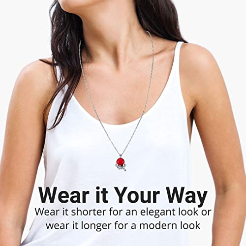 Red Coral Pendant in 925 Sterling Silver - Handmade Bali Coral Cabochon Pendant for Necklace - Natural Gemstone Birthstone Costume Jewelry for Women Birthday Gifts for Womens4