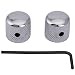 Musiclily Pro 6mm Steel Knurled Telecaster Dome Knobs with Set Screw for Tele Electric Guitar or Precision Bass, Black (Set of 2)