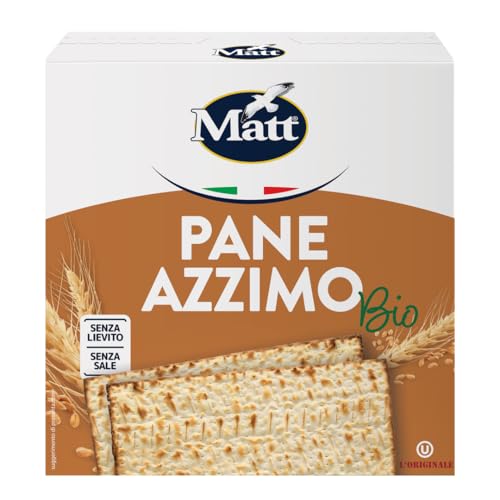 Matt, Pane Azzimo Bio, Senza Lievito, Sale e Zuccheri Aggiunti, a Basso Contenuto di Grassi, Snack Gustoso e Croccante, Confezione da 400g