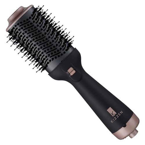 Kizzen Secadora de Pelo, 1200W, Cepillo de Aire, Modeladora, para Mujer, Hombre y Niños, Color Negro