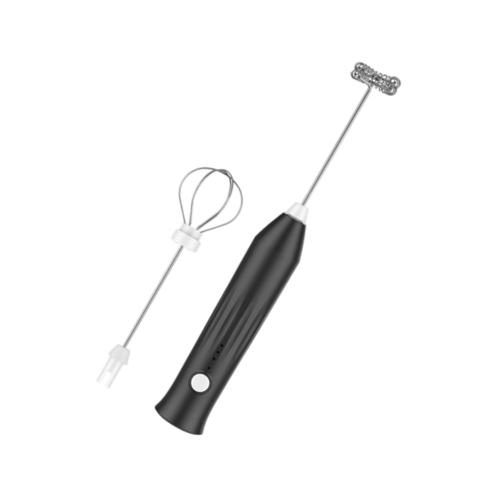 Uqezagpa Black Handheld Milk Frother For Coffee Rechargeable Drink Mixer Electric Whisk Coffee For Latte Cappuccino Stainless Steel Whisk