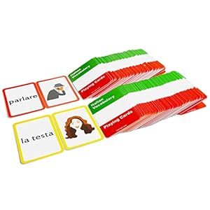 Pat’s Flash Cards 384 Italian Concentration and Memory Matching Card Game Playing Cards – Includes Animals, Food, Family, and More