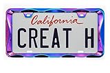 Creathome 3D Curly Wave Pattern Neo Chrome License Plate Frame from Pure Zinc Alloy Metal