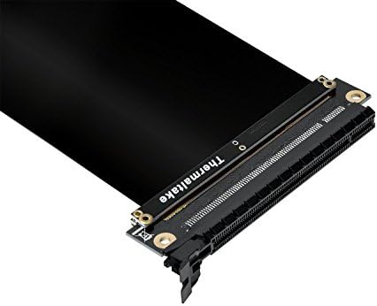 Thermaltake PCI-E 3.0 Gaming PC Modding X16 Riser Flexible Cable Upgraded, 2 Years Warranty, EMI Shielding Cover, - Black 200mm AC-053-CN1OTN-C1