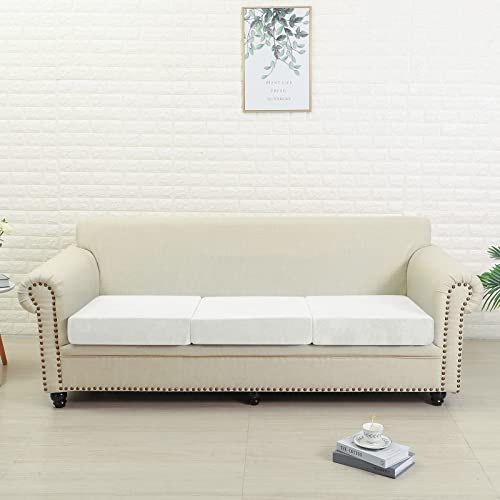 Jonuiony 2023 New Wear-Resistant Universal Sofa Cover, Stretch Velvet Separate Couch Cushion Slipcovers, L Shape Sofa Chaise Covers For Both Left/Right Sectional Couch (Milk White,Large Single Seat) #TOP2
