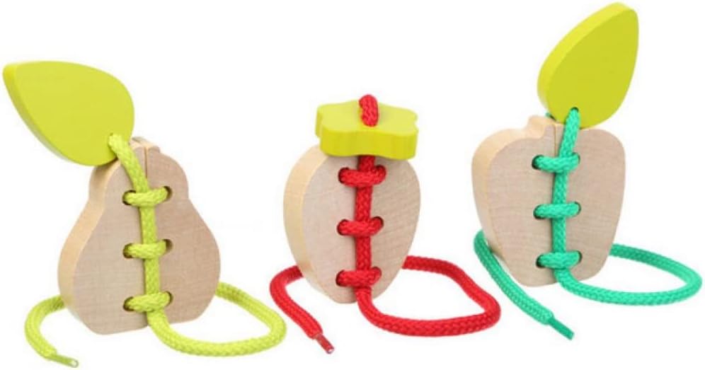 Cubika-14811 Madera Ensartar Frutas Levenya Juego Infantil, Multicolor (14811)