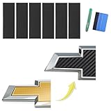 6 PCS Emblem Wrap Kit Compatible with Bowtie Logo Wrap Car Stickers, 11.8'' x 4.3'' Cut-Your-Own Emblem Overlay DIY Decals for Chevy, Carbon Fiber Black with Tool Kits