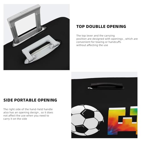 Rainbow Love Soccer Football Luggage Cover For Travel Suitcase Protector Fits 18-32 Inch Case Medium4