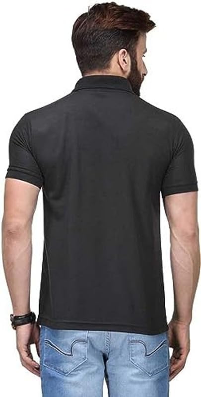 Image of KEOTI Poly Cotton(Mattey) Collar Neck Half Sleeves Tshirt for Men & Boys (Pack of 3), Plain-Regular Fit, Casual Wear, Polo Tees for Daily Use Stylish Comfortable Men's T-Shirt