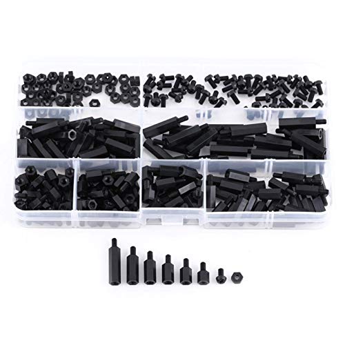 LiebeWH 250 sztuk M2 Męski żeński M2 Nylon PCB Dystans Śruby Cylindryczne Sześciokątne Zestaw Asortyment