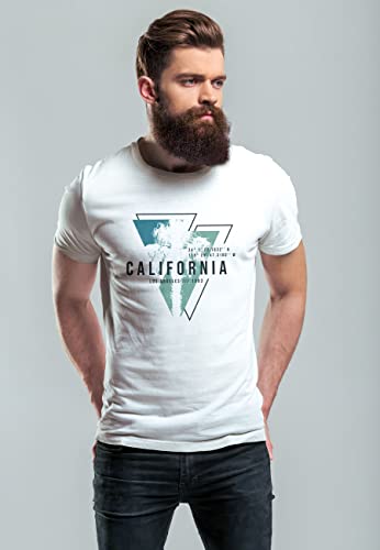 Neverless Herren T-Shirt California Los Angeles Surfing Motiv Sommer Fashion USA Streetstyle Print Aufdruck Summer Fashi