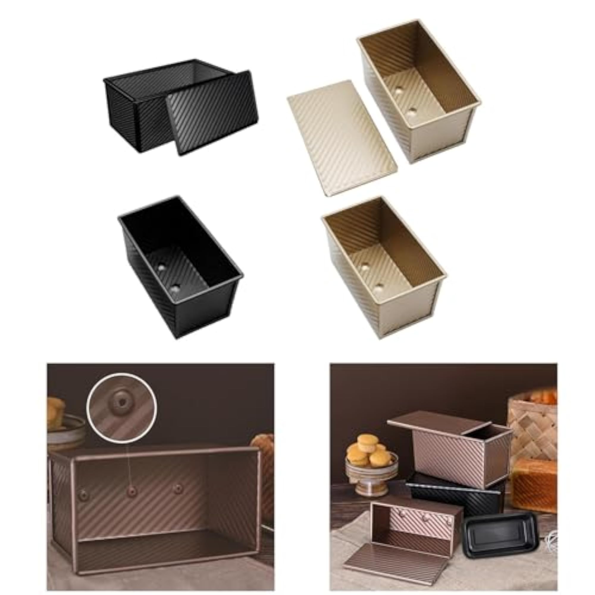 Corrugated Pullman Loaf Tin with Lid for Baking