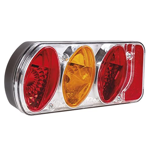 OROK - Feux arrière chromé 5 Fonctions - Gauche - Lanterne 5 Fonctions chromé/Clignotant, veilleuse, Stop, éclaireur de Plaque, feu de recul - Dimensions :...