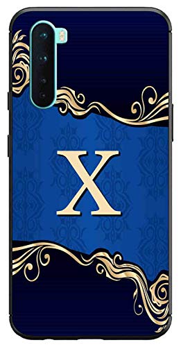 Image of Amazon Brand - Solimo Designer Blue Pattern Alphabet-X Printed Soft & Flexible Hybrid Back Case Mobile Cover for OnePlus Nord