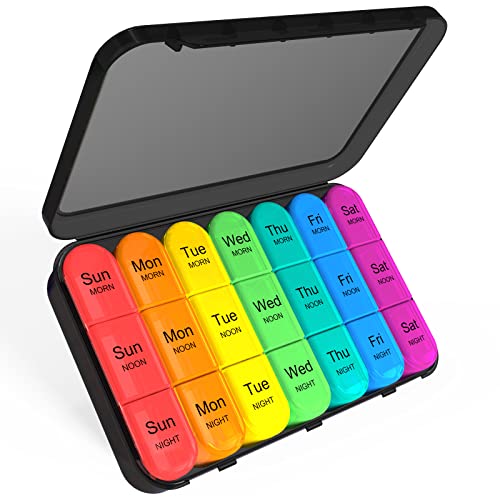 ASprink Pill Organizer 3 Times a Day - Weekly Pill Organizer 3 Times a Day - Large Pill Box 7 Day Medicine Organizer Pill Case, Pill Box Organizer Container, Daily Pill Box 3 Times a Day for Vitamins