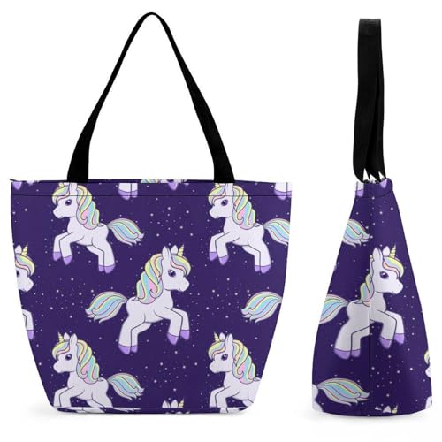 Sac à main pour femme motif licornes blanches finitions de qualité supérieure