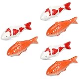 GANAZONO Ceramic Floating Fish, 6pcs Aquarium Fake Goldfish Koi Fish Floatable Figurines Floating Ceramic Goldfish Underwater Realistic Fish Tank Fish for Fairy Garden Fish Bowl Pond Tea Pet